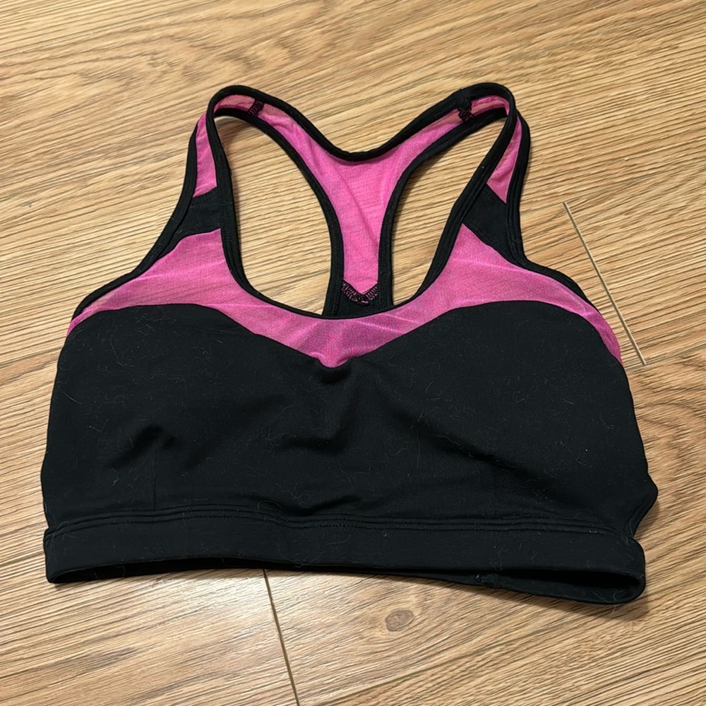 Bombshell Sportswear Pink and Black Sports Bra